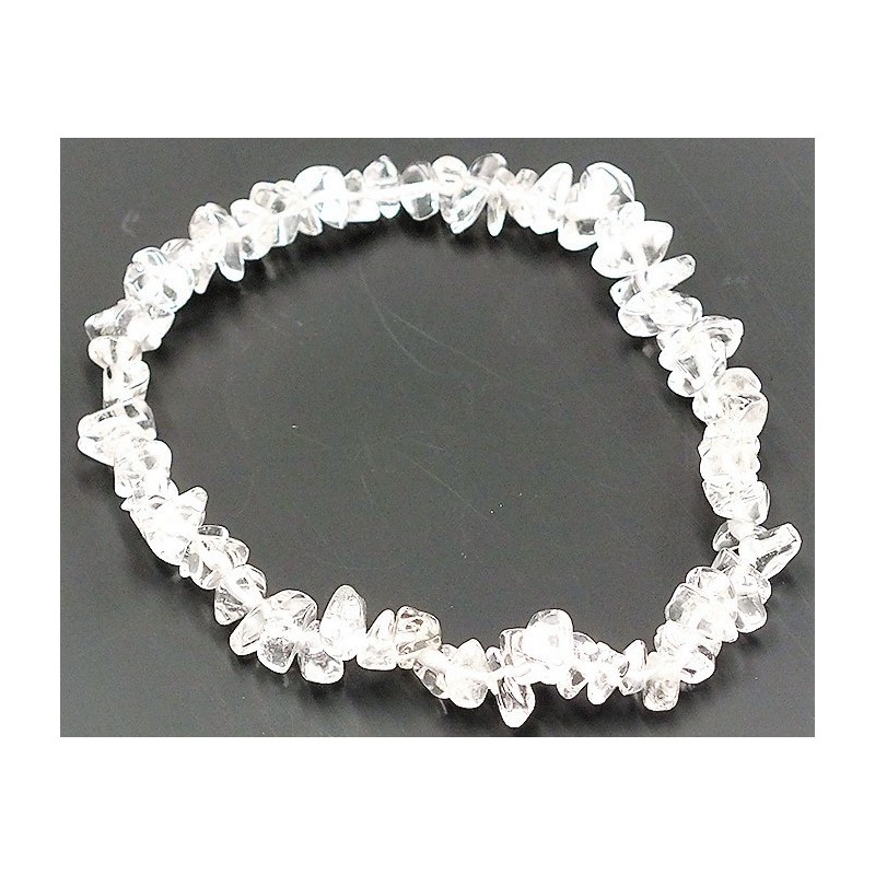 PULSERA CHIP Cuarzo Blanco o Cristal de Roca. da energía positiva.