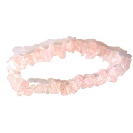 PULSERA CHIP PIEDRA  cuarzo rosa