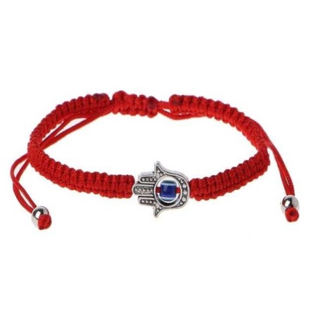 Pulsera Tejida MANO DE FATIMA con OJO TURCO (AMULETO mal de ojo) Varios Colores