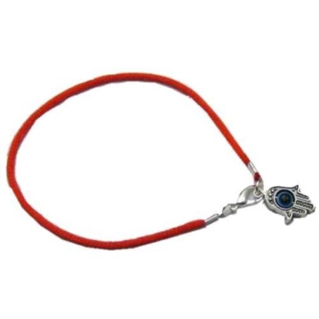 Pulsera Raso MANO DE FATIMA  con OJO TURCO  (AMULETO mal de ojo) 1cm