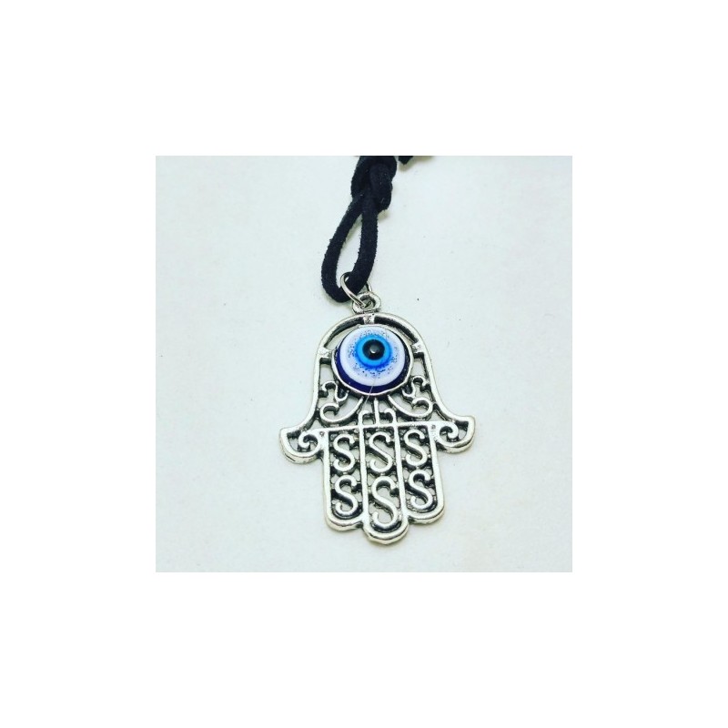 Colgante MANO DE FATIMA con OJO TURCO  (AMULETO mal de ojo) 3cm